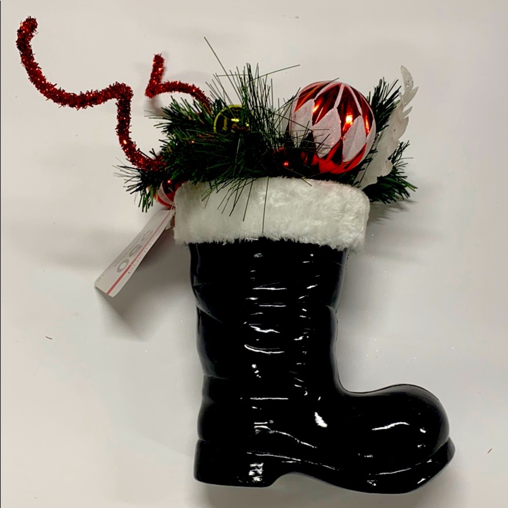 Black Santa Boot Decor
